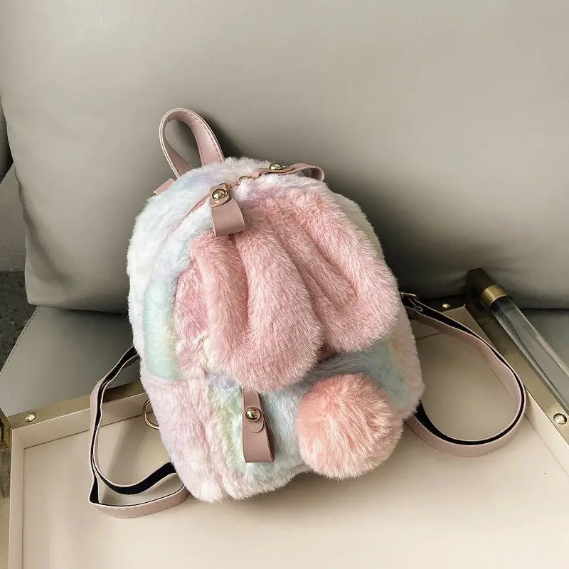 

Новинка 2023, милый Рюкзак Kawaii с заячьими ушками, Модная красочная милая Женская мини сумка через плечо, многофункциональная маленькая Освежающая сумка
