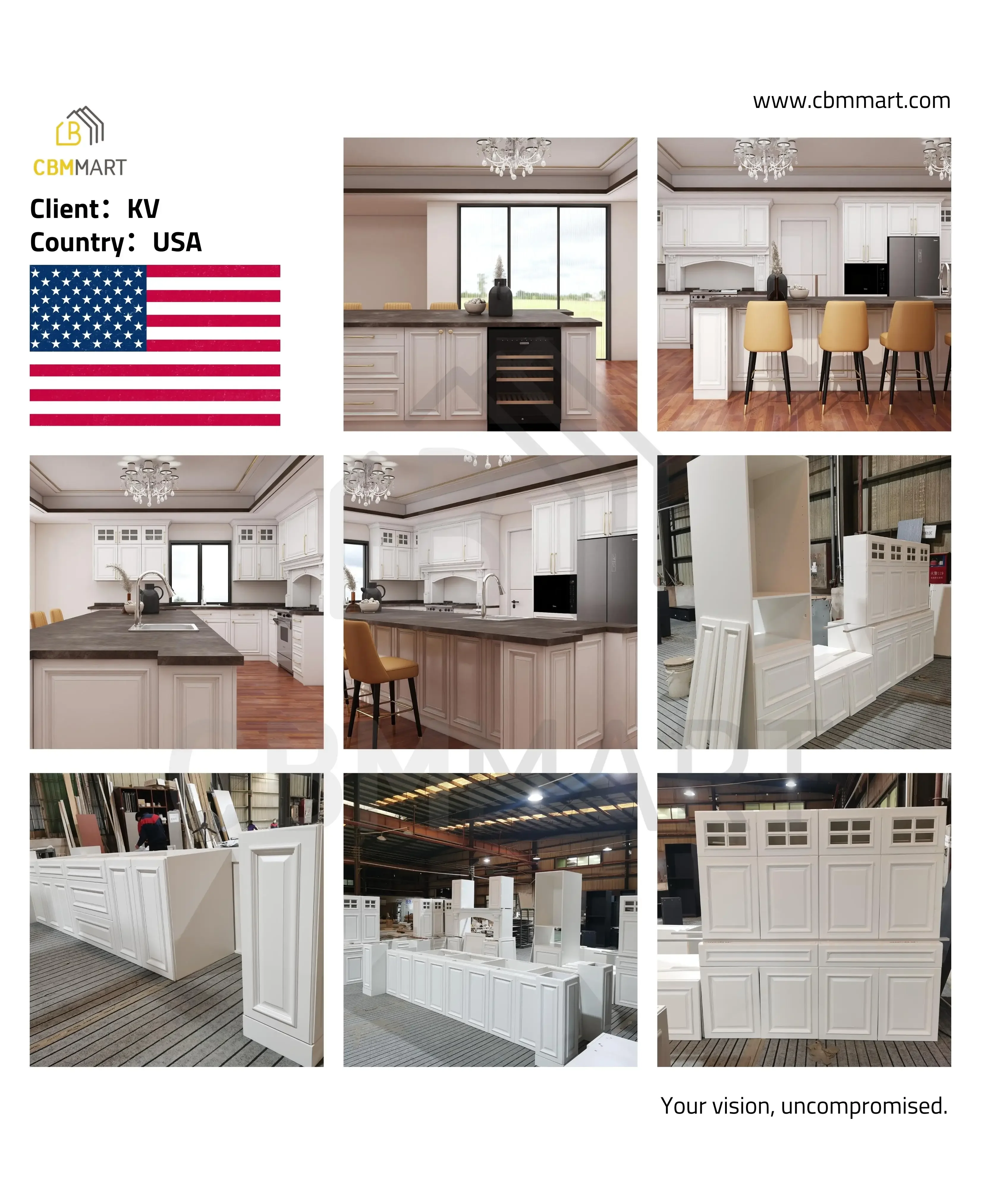 CBMmart House Design Full Modern Kitchen Cabinets Wooden Style Kitchen Furniture China Cabinets With Island