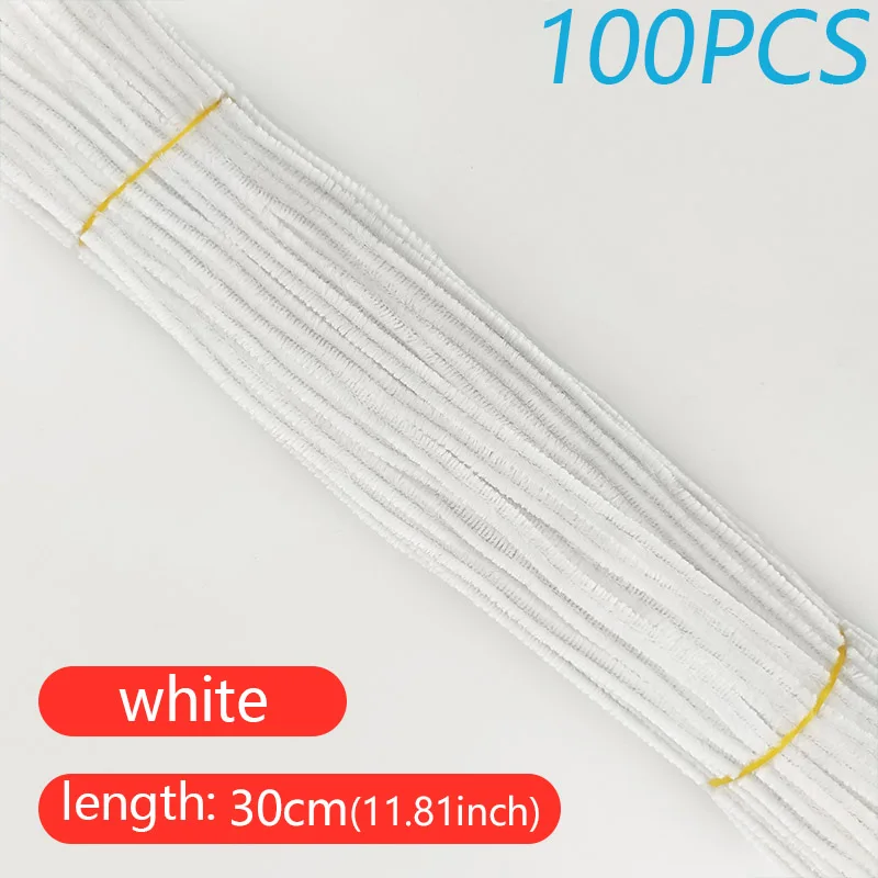 100PCS Vibrant DIY Twisted Wool Craft Sticks for Creative Art Projects