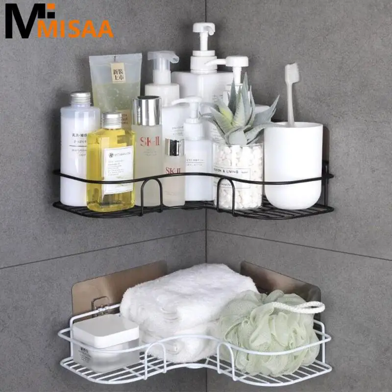

Bathroom Shelf Wall Mounted Corner Storage Shelves Shampoo Holder Cosmetic Rack Shower Drain Basket Bathroom Organizer Accessory