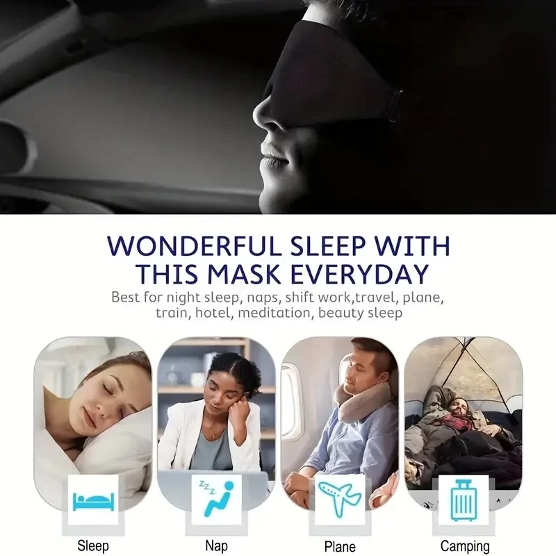 3D Sleep Mask Blindfold Soft Memory Foam Eye Mask
