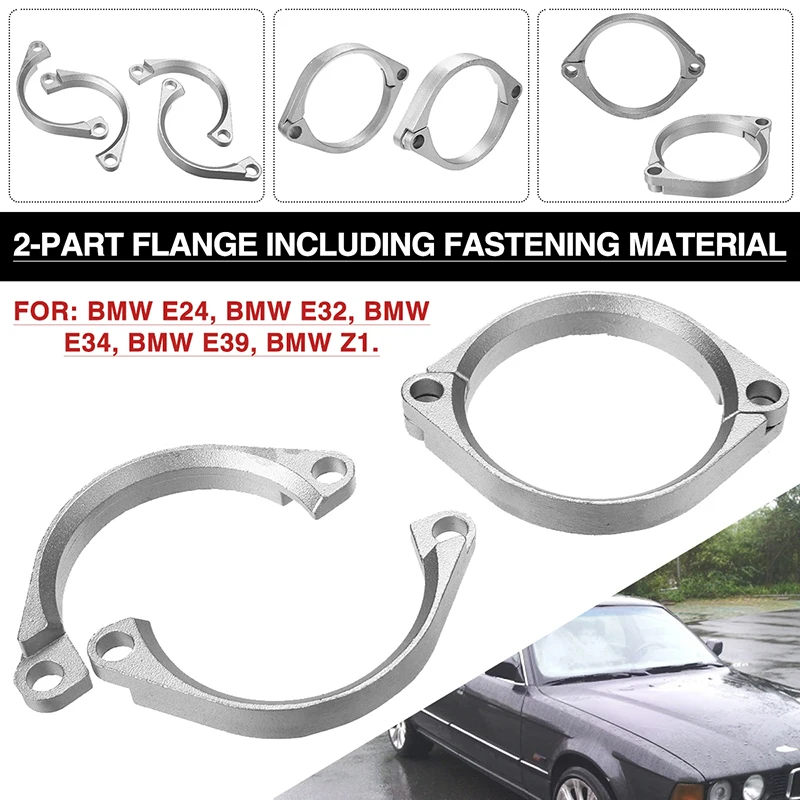 Mayitr 2pcs Car Auto Exhaust Flange Repair Pipe 50mm Exhaust Pipe