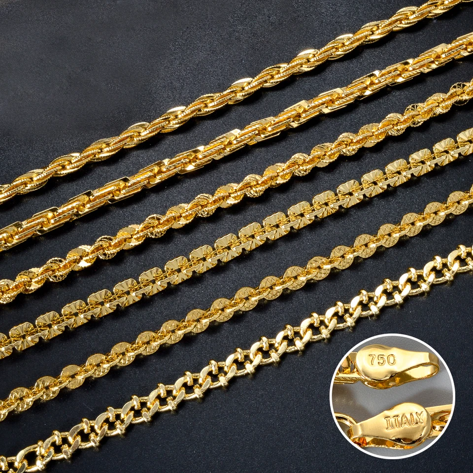 Fashion luxury Italy 750 18k gold plated Copper Link Chain