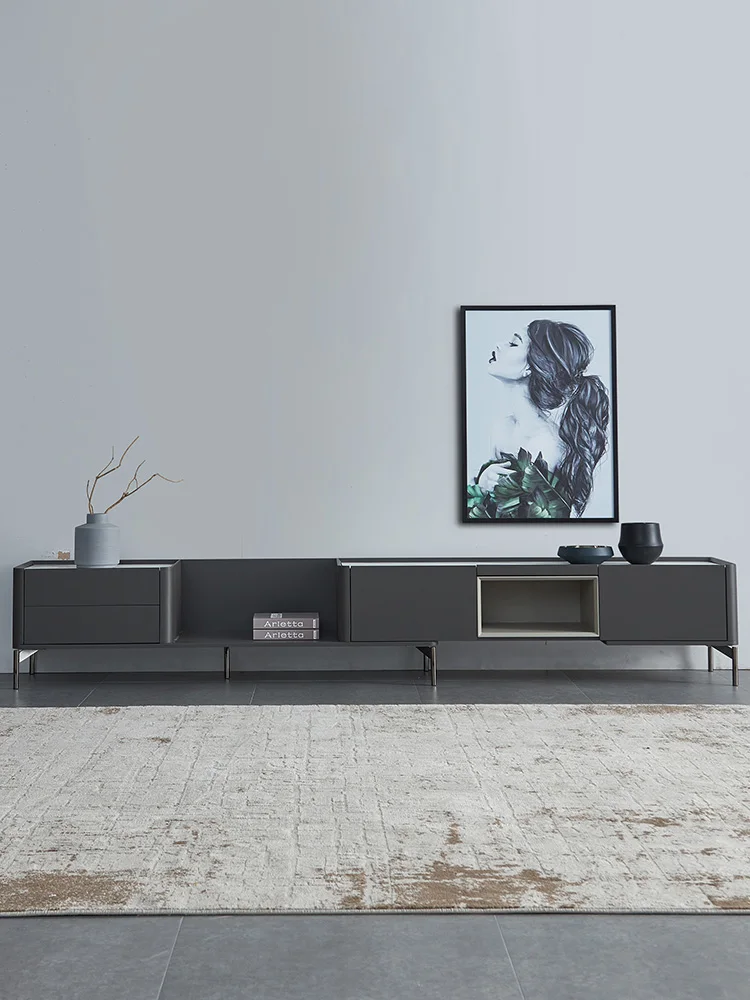 

YY Living Room Internet Celebrity Retractable Floor Cabinet Coffee Table Combination Large and Small Apartment Type Locker