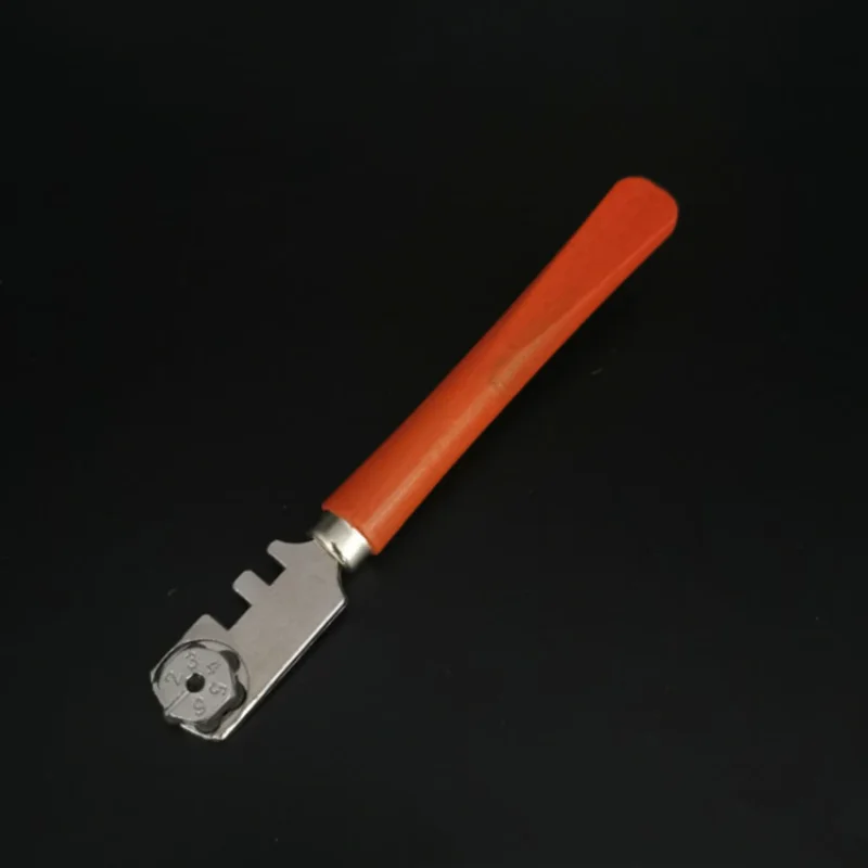 

1pc Multifunctional Portable Six-wheel Glass Tile Cutter Round Handle High-strength Roller Glass Knife Round Flat Cutting Tool