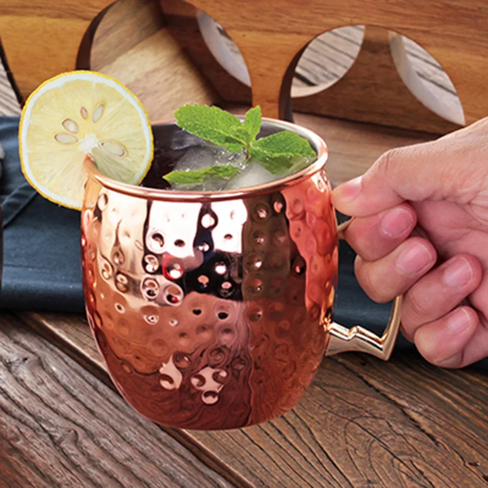 1-6PCS Cocktail Wine Cup Moscow Mule Mugs Stainless Steel Copper Plated Juice Beer Cup Coffee Mugs Bar Champagne Party Drinkware - Image 3