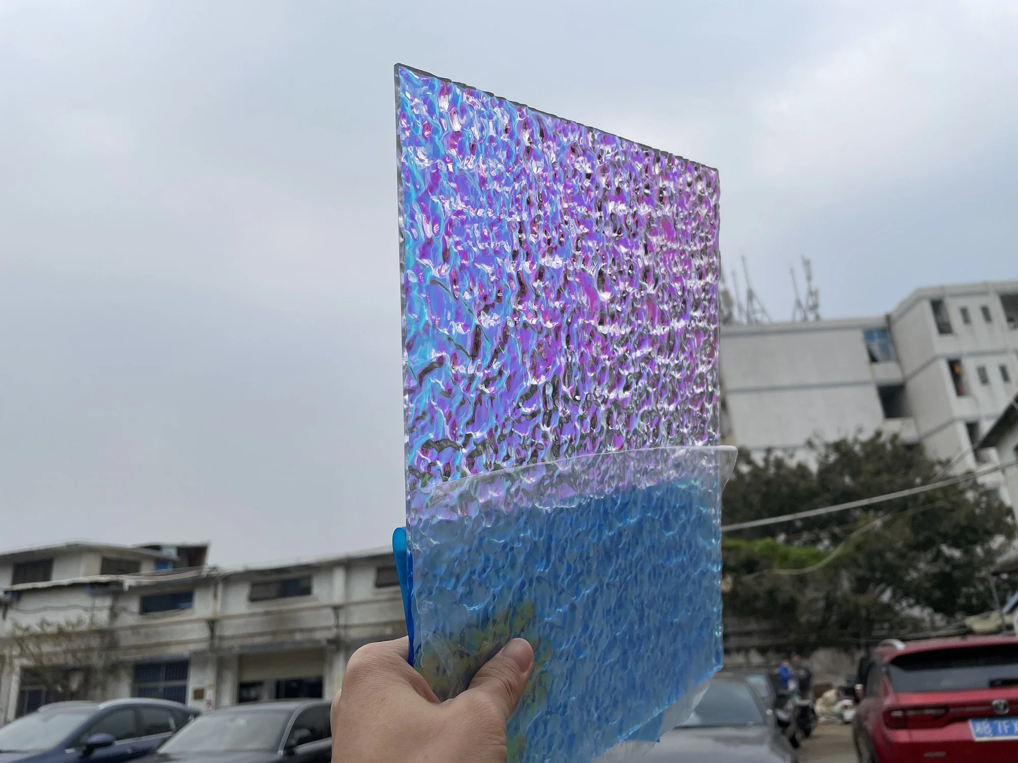 Description Picture 2 of item5MM Water Ripple Color Laser Plexiglass Rainbow Acrylic Radiant Wave Board For DIY/Jewel Display/Advertising/Decorate/Art Staffs