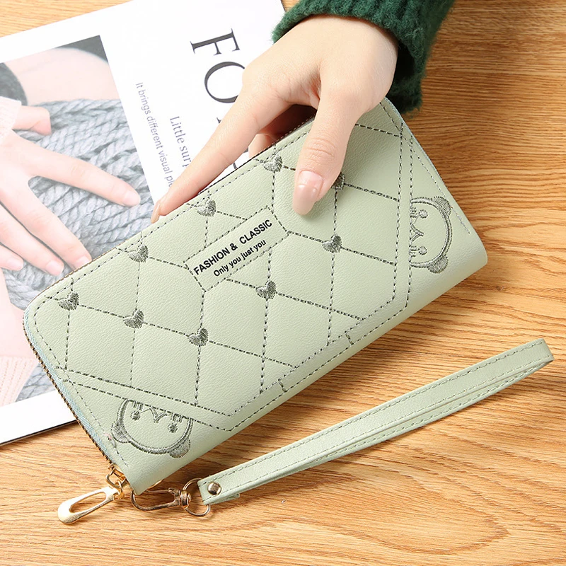 

Wallets for Women Large Capacity Hasp Zipper Coin Purse Pu Leather Card Holder Multi Card Organizer Cell Phone Wristlet .Handbag