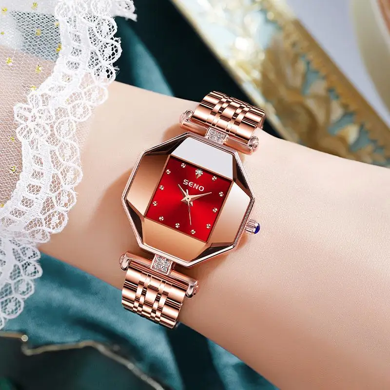 

Fashion Small Watches Women 2022 Free Shipping Luxury Rhinestone Stainless Steel Watchband Dress Female Clock Relogio Feminino