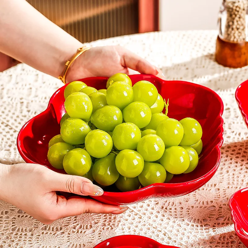 Cartoon Tomato Ceramic Dish Porcelain Plate Vegetable Bowl Food Tray Dinner Plate Set Household Kitchenware