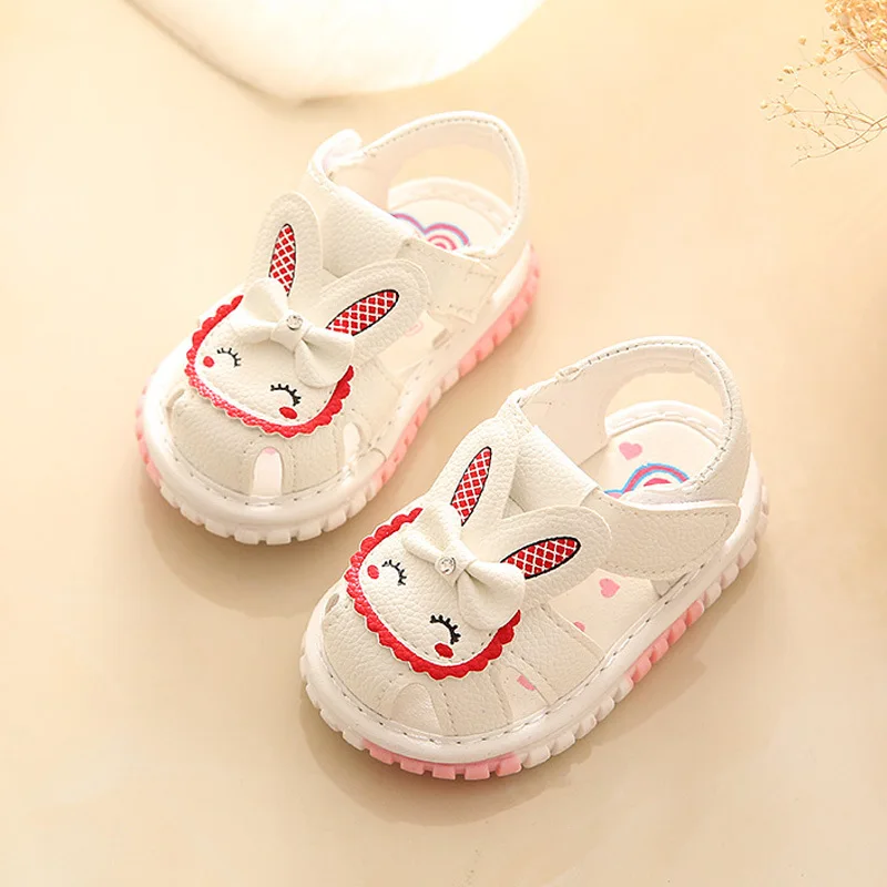 

Childrens Sandalias Flats Shoes Cute Rabbit Bow Knot Slip On Girls Sandals Casual Breathable Soft Sole Shoes Summer Outside