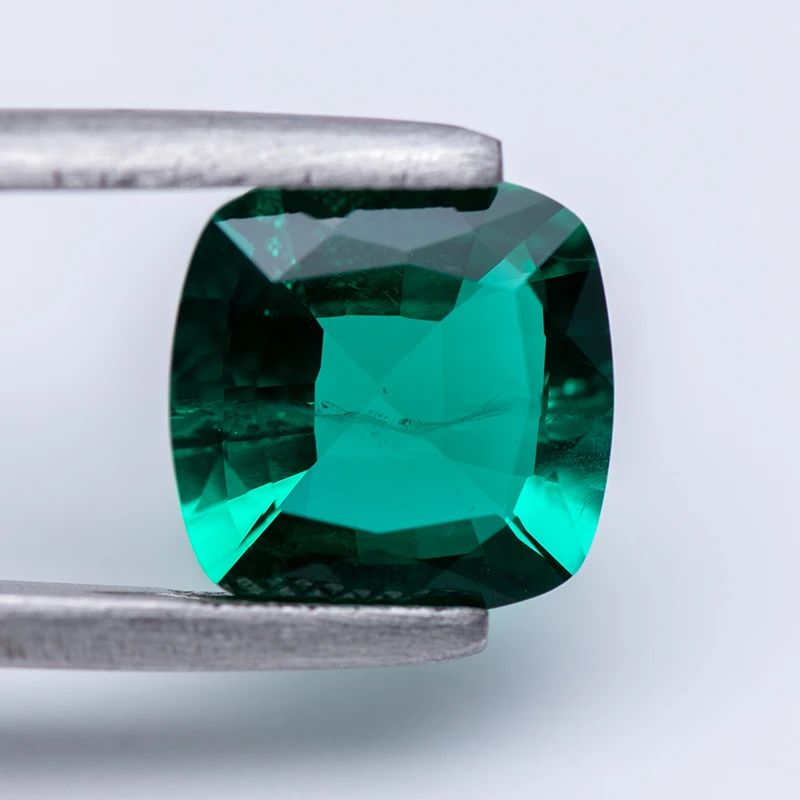 Lab Grown Green Gemstone Colombia Emerald Square Cushion Shape for Charms Diy Jewelry Making Materials with AGL Certificate