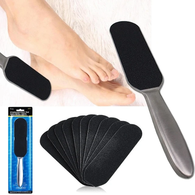 Pedicure Foot File Callus Remover For Dead Skin, Stainless Steel Foot Rasp  Scrubber With 10pcs Free Refill Grits Replacement Pads