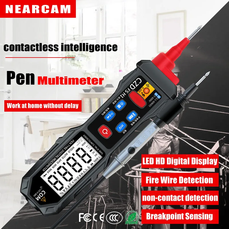 

NEARCAM side-mounted multimeter pen LED digital display mini precision measurement smart multimeter pen tester