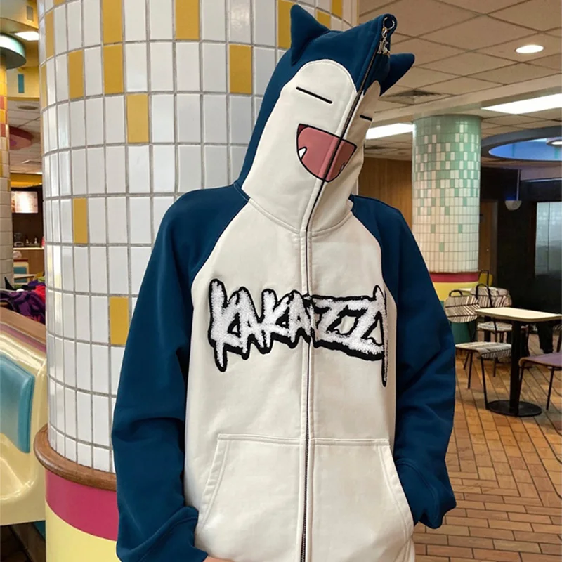 

Pokemon Snorlax Hoodies New Men's Sweater INS Fashion Loose American Couple Wear Hooded Spring and Autumn Boys' Coat