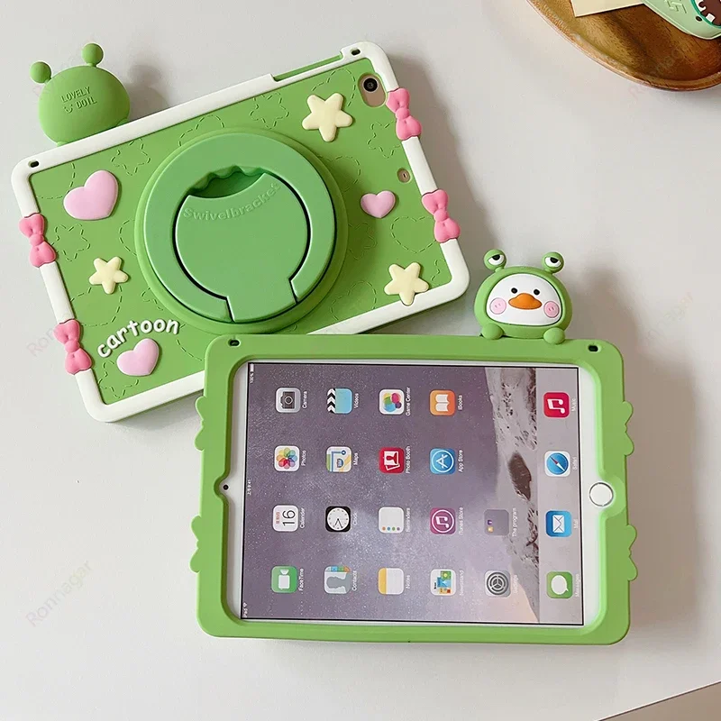Capa Macia de Silicone Cartoon Frog para Xiaomi Tablet Redmi Pad se 11 mi Pad 5pro 6pro 2023