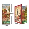 DIY Wooden Book Nook Shelf Insert Kits Chinese Ancient Street View Bookends Miniature Building Kits Bookshelf For Friends Gifts 6