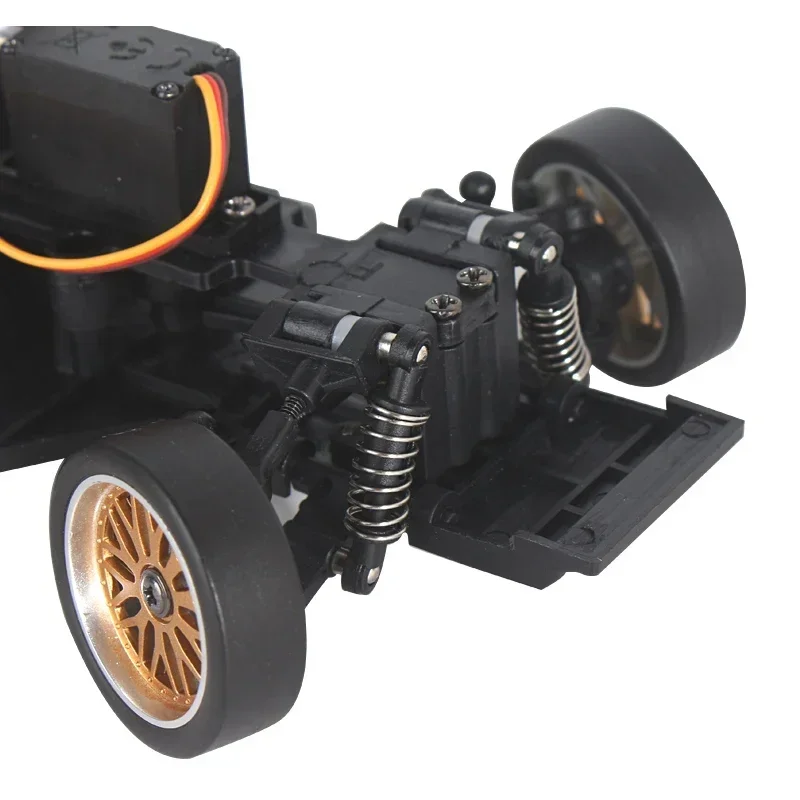 Amortisseurs LDRC pour voiture RC 1/18, installés sur un châssis, pièces de rechange et upgrade.