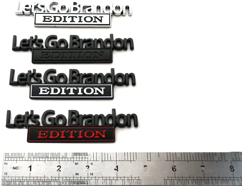 

Let's Go Brandon Edition Emblems 3D Letters Decal Car Bumper Sticker Badgeslide Fender Badge for Vehicle Truck SUV Door