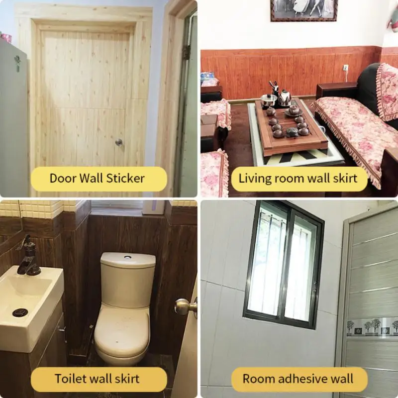 Self Adhesive Wallpaper 3D Wall Panel Living Room Wood Grain Wall Stickers Waterproof Bedroom Kids Room Brick Papers Home Decor