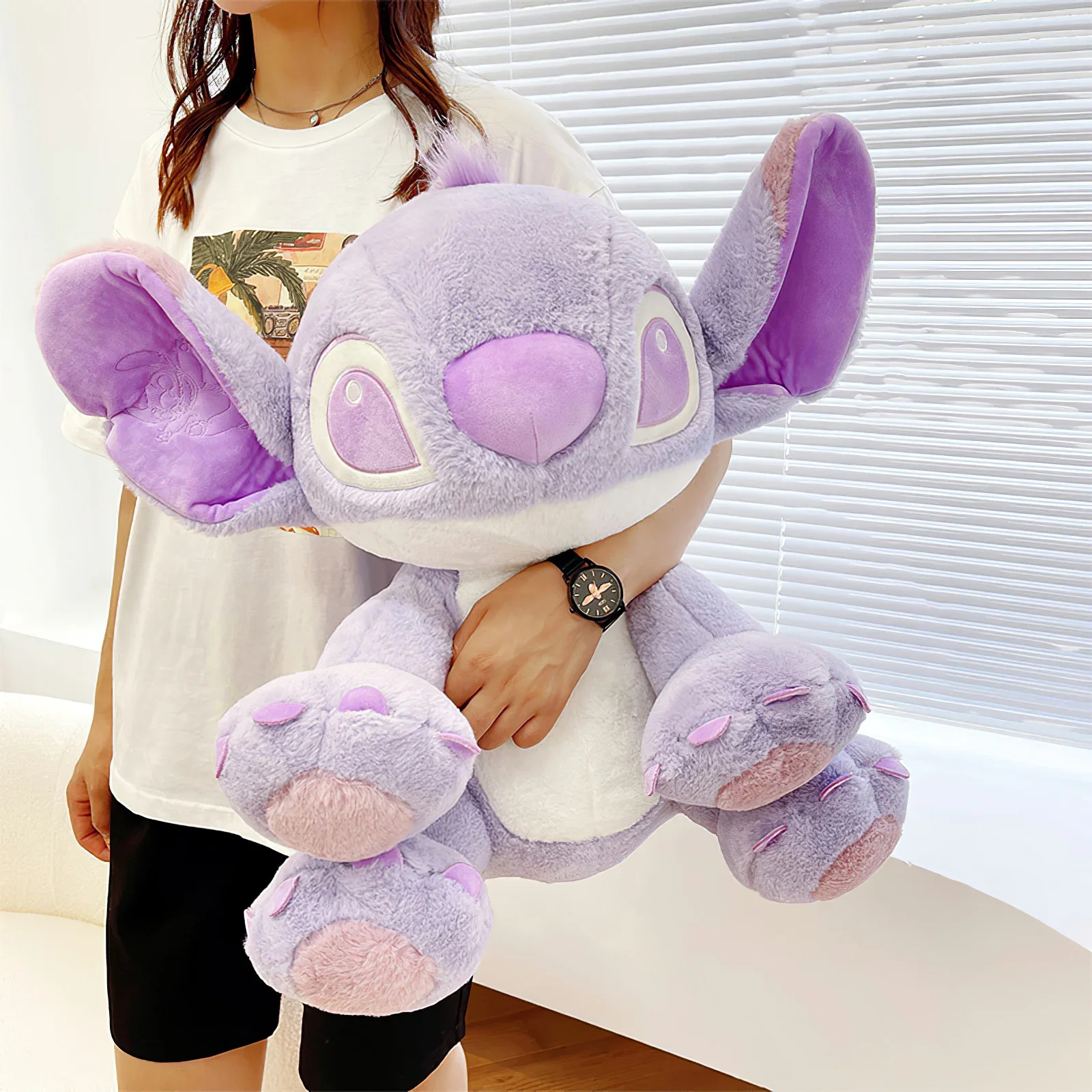 

45cm Disney Anime Lilo Stitch Purple Plush Toy Kawaii Animal Cute Plushies Soft Stuffed Doll Pillow Cushion Girls Birthday Gift