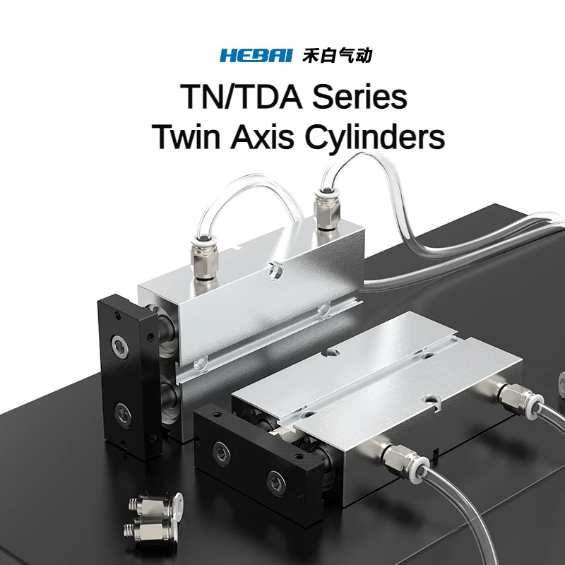 Hebai Piccola Lega Di Alluminio Serie Tn Tda Cilindro Pneumatico Cilindro A Doppia Asta Foro Tn10-Tn32 Corsa 10-200Mm Cilindro Pneumatico