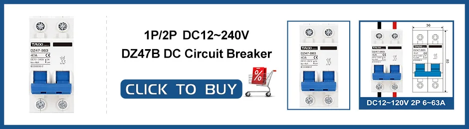 Description Picture 2 of itemTAIXI Solar Photovoltaic DC Circuit Breaker PV Switch MCB DC250V 500V 1000V 16A  32A 40A 50A 63A  Air Switch 100A 125A