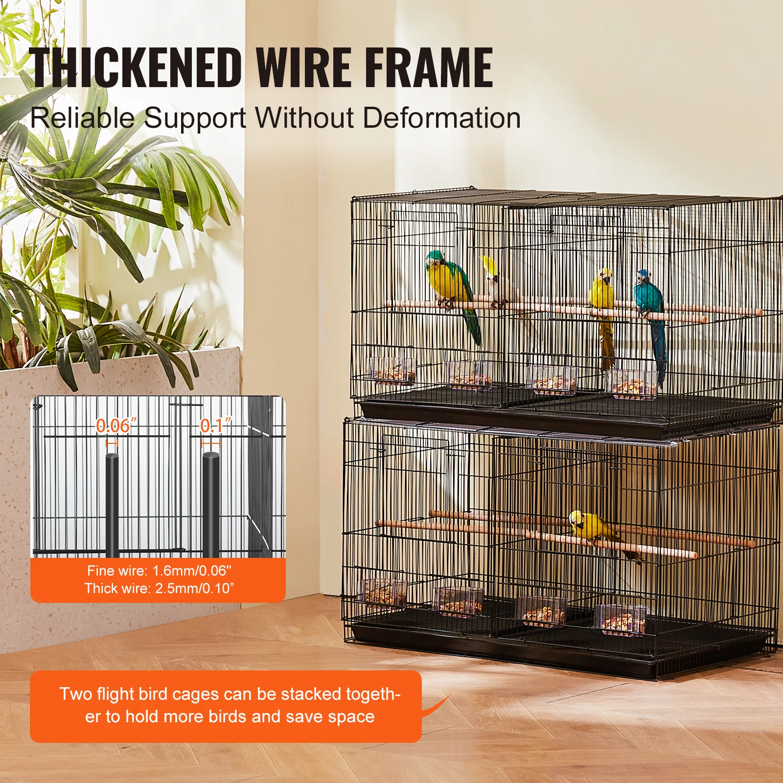 Stackable Divided Bird Cage 6