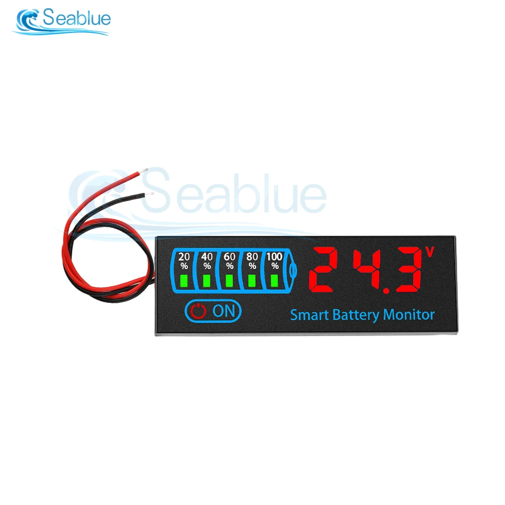 3S-14S 18650 Li-ion Lipo Lithium 7-40V Lead Acid Battery Level Indicator Tester LED Display Meter Module Capacity Voltage Meter 4