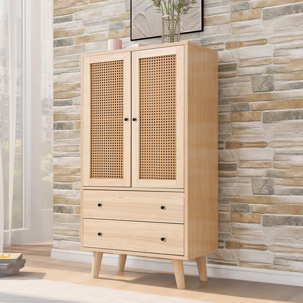 60 cm großes multifunktionales Aufbewahrungs-Sideboard mit Türen und Schubladen, Schrank mit großem Fassungsvermögen für Wohn-/Esszimmer, platzsparend – Detail 3