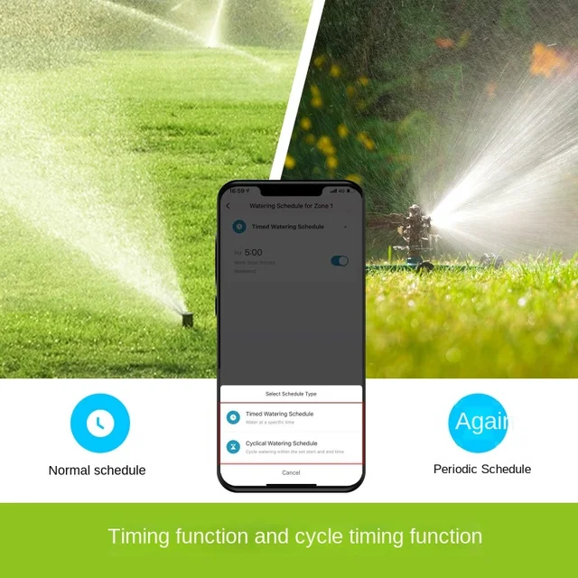 Smart Home Dual Output Irrigation Water Valve App Controller Water Valve Rain Delay Programmable Controller 2