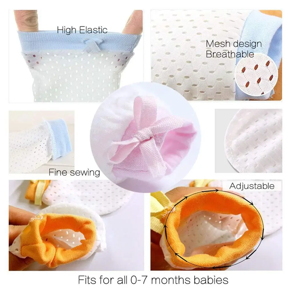 4 Pairs Nylon Baby Gloves Seasons Anti-Scratching Kids Accessories Anti-grasping Scratch Mittens Hand-guard Supplies 6