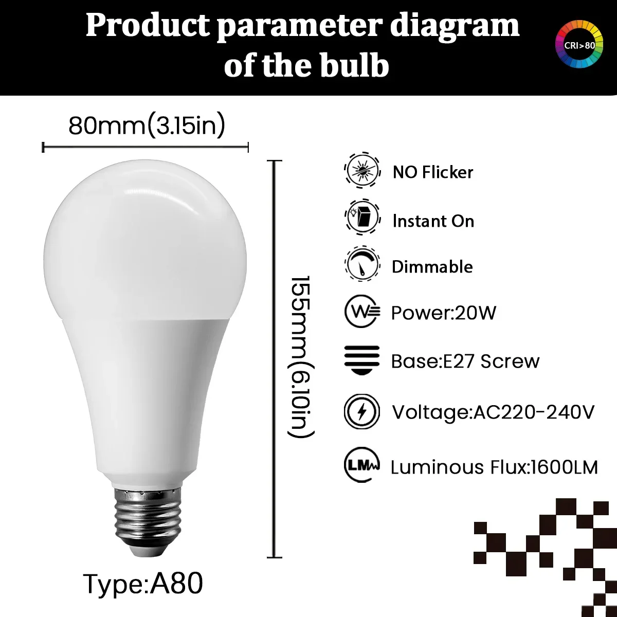 1-10PCS 20W Dimmable LED Bulb Hight Bright E27 Lamp 3000K 4000K 6000K S1de7fef53d374ac3afcef85d95f675e70