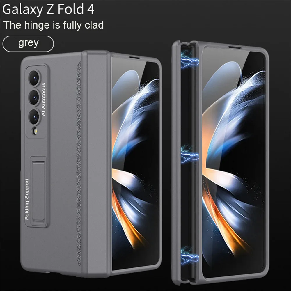 Magnetic Adsorption Hinge Protection Kickstand Phone Case - Hard Plastic Cover