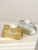Nordic Home Living Room Decoration Tissue Box Leather Tissue Paper Holder Paper Towel Dispenser Toilet Tissue Holder Luxury Gold 4