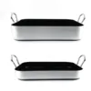 Rectangular Non-Stick Frying Pan, Rectangle Frying Pan Nonstick Aluminum Alloy Flat Single Bottom Fry Pan with Handles for Home 1
