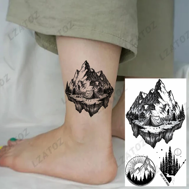 The mountains are calling, and I must go. ⛰️ Arrowhead mountain scene done  today by @chrisbanyai_tattoo . . . #mountains #tattoo #a... | Instagram