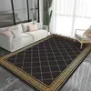 Luxury Gold Frame Carpets for Living Room Nordic Minimalist Geometric Sofa Area Rug Large Soft Non-slip Bedroom Carpet Floor Mat 6