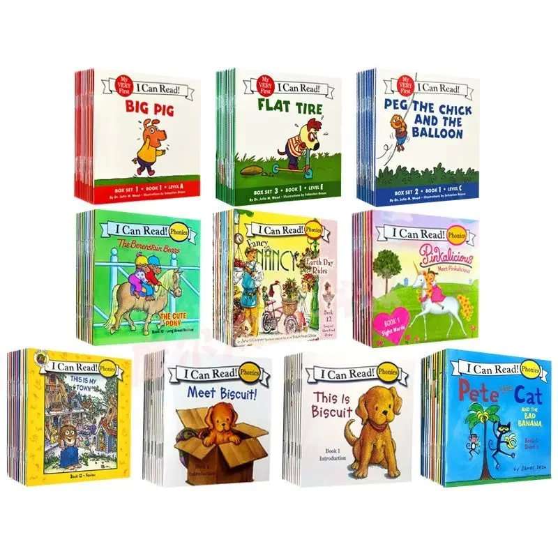 

I Can Read Phonics 12 Books/Set English Story Picture Pocket Book for Kids Montessori Book