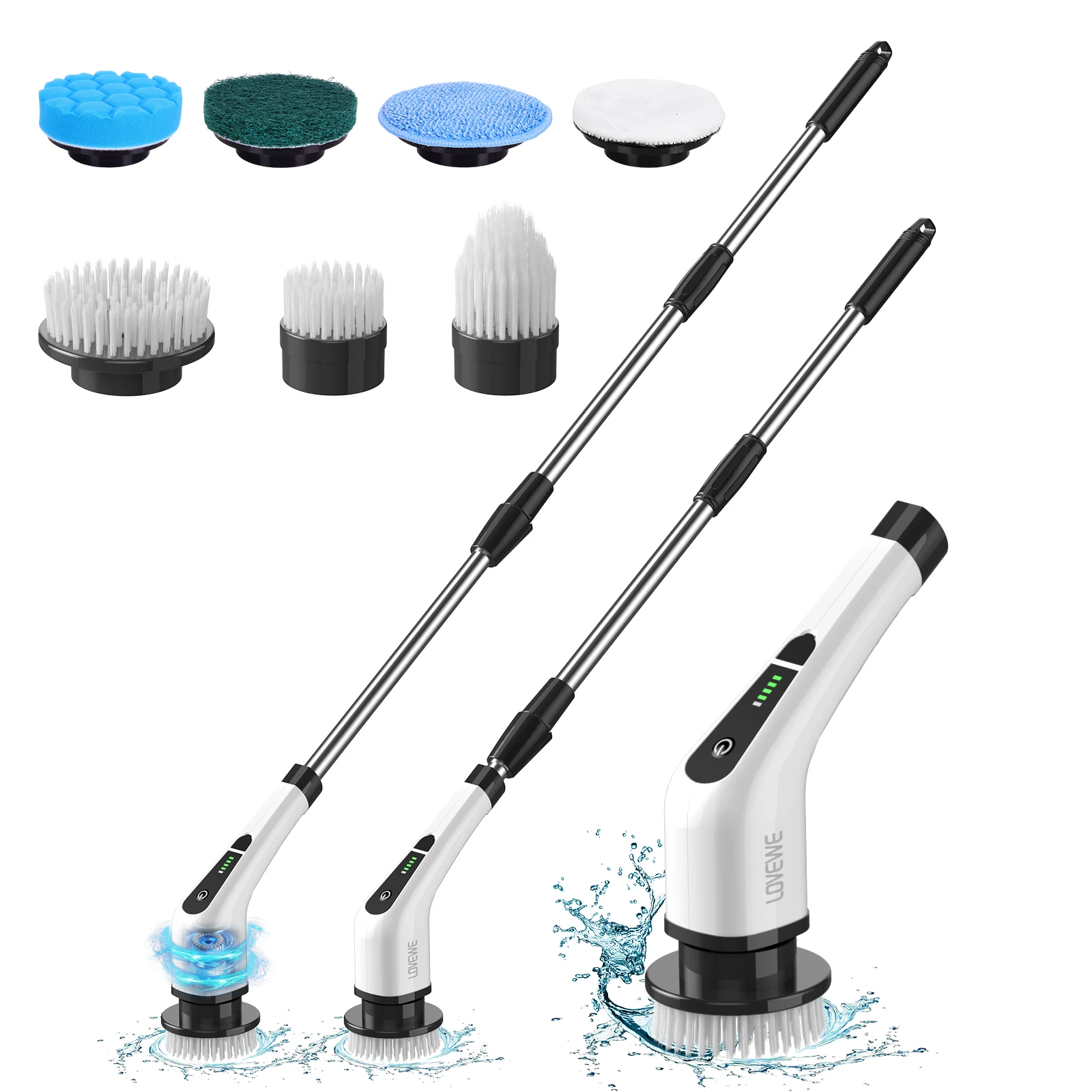 Cordless Electric Spin Scrubber with Adjustable Handle