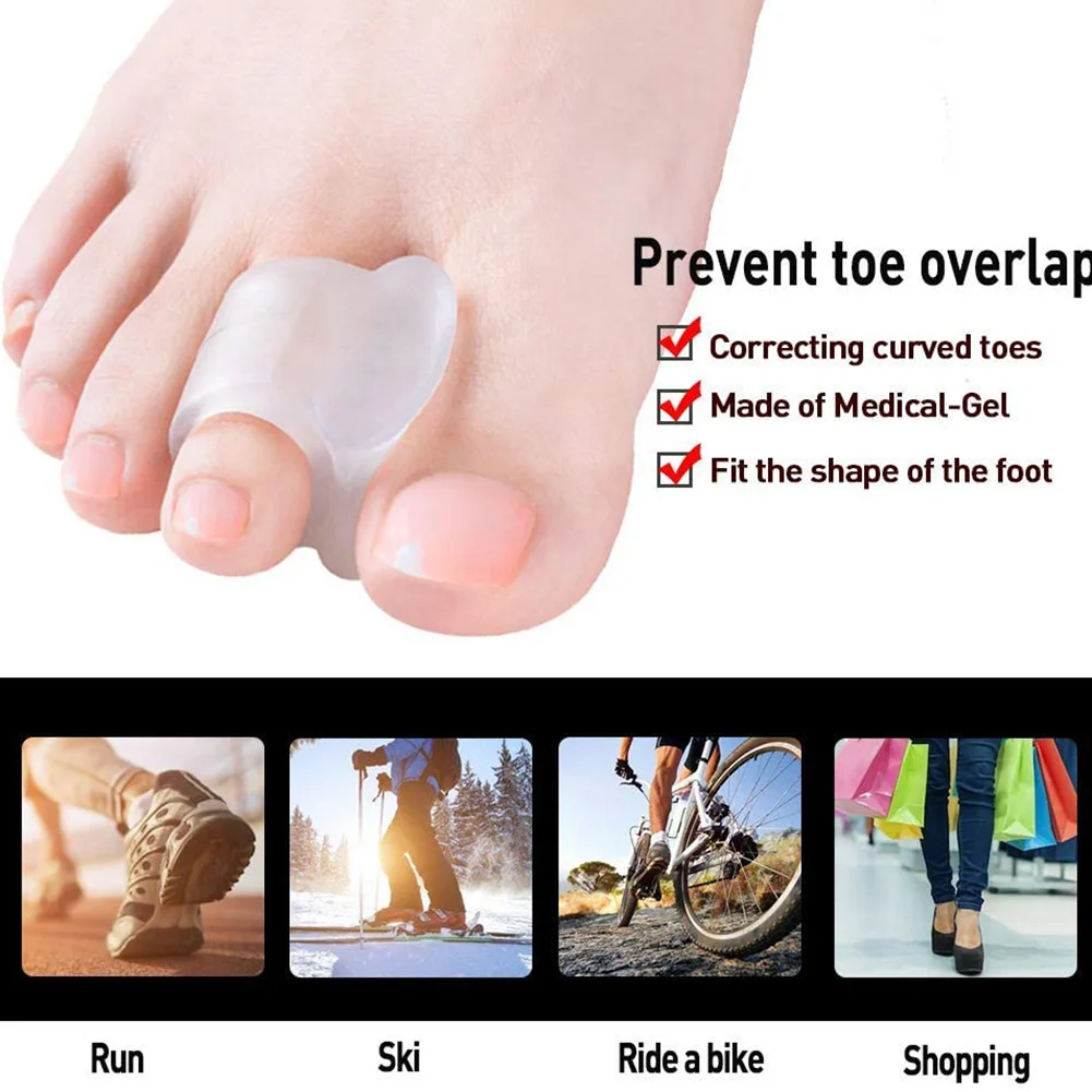 2pcs Toe Ring Correction Of Hallux Valgus Toe Separator Nursing Pad Foot Care Orthopedic Adjuster Big Toe Separator