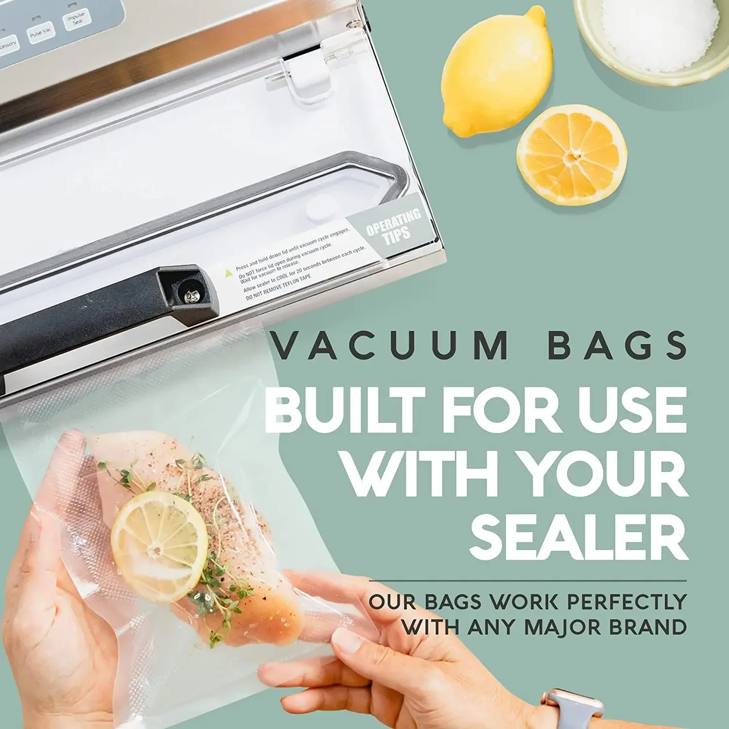 Description Picture 6 of item100pcs Kitchen Food Vacuum Sealer Bag Sous Vide Food Saver Storage Vacuum Packaging Bags Kitchen Accessories BPA-Free