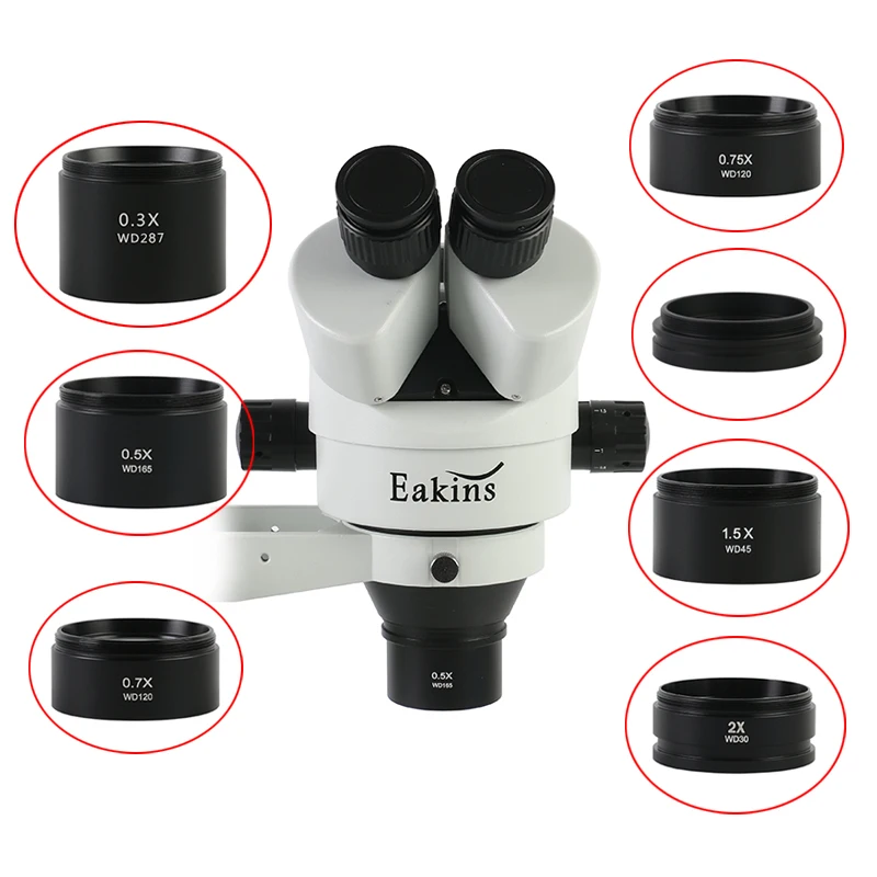 

0.3X 0.5X 0.7X 0.75X 1X 1.5X 2.0X Auxiliary Barlow Objective Lens Thread M48mm For Zoom Stereo Binocular Trinocular Microscope