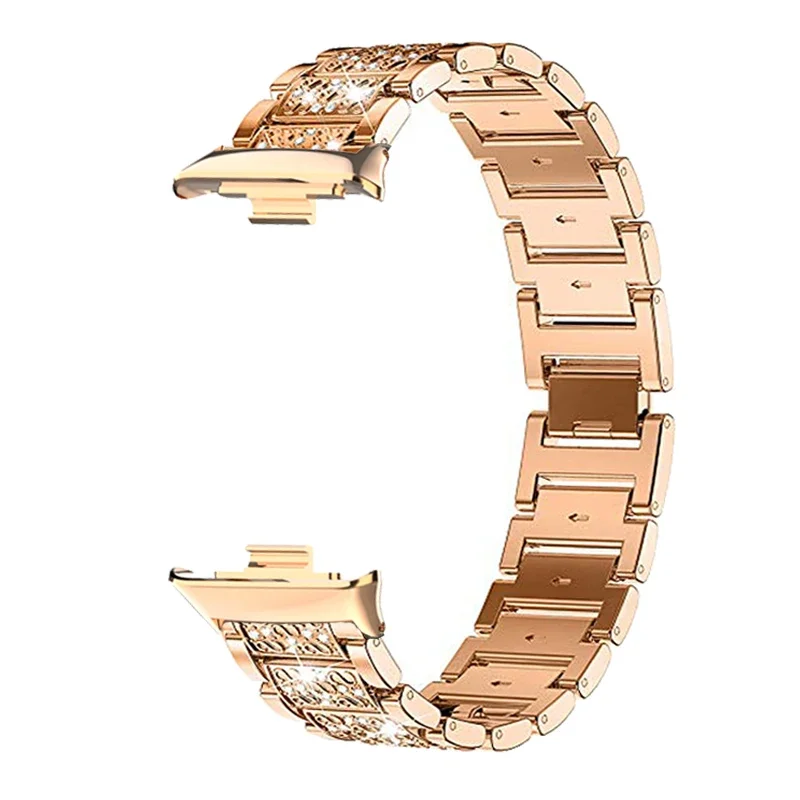 Elegant Diamond-Pattern Metal Watchband