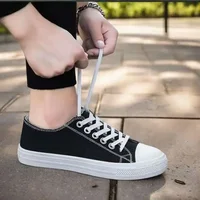 Comfortable Low-Top Men's Canvas Shoes Spring Autumn Soft Bottom Flat Shoes Lightweight Breathable Dequn Shoes Student Style