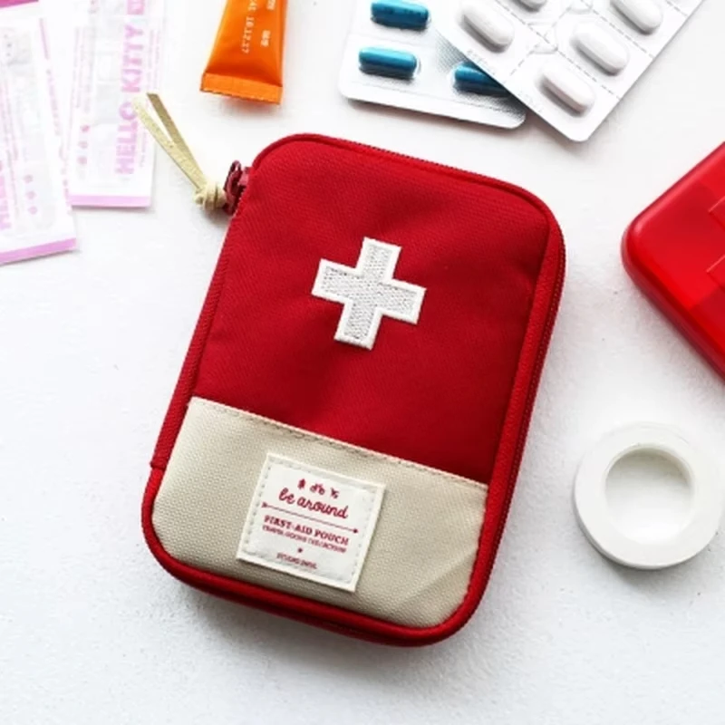 First Aid Kit First Aid Pouch Pill Box Survival Tool Outdoor Bag Mini Portable Medicine Bag Travel First Aid Kit Medicine Bag Storage Survival Kit Box Outdoor Emergency Camping