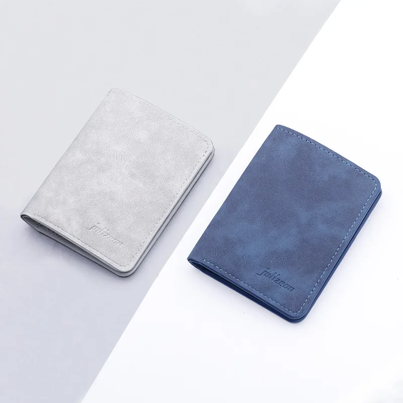 Unisex Fashionable Multi-Card Holder Wallet - Two-Fold Design in Black/Gray