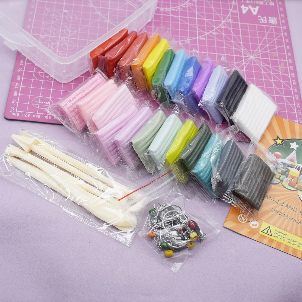 24 Color Oven Bake Polymer Clay for Jewelry Earring DIY Mug Decoration