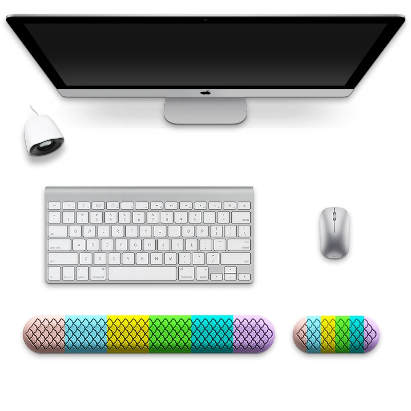 Keyboard Wrist Rest Silicone Mouse Wrist Pad Hand Protection Comfortable Heat Dissipation Ventilation Wrist Rest for Office
