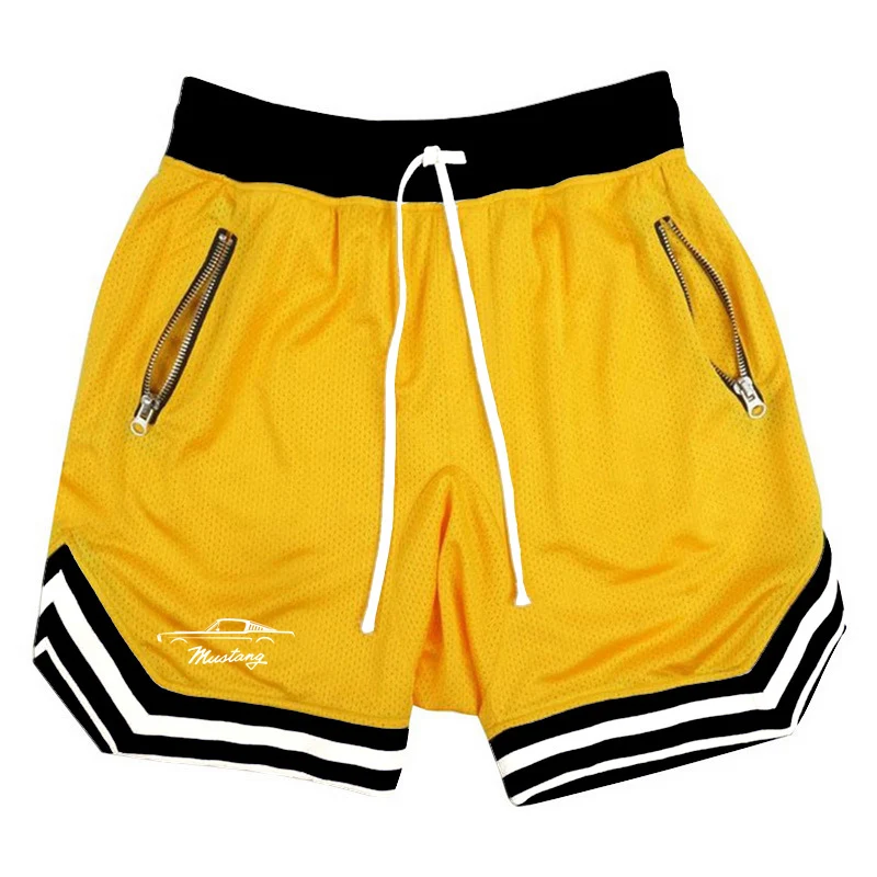 2024 Mustang logo new printing summer fashion shorts casual shorts sports shorts elastic waist men's shorts